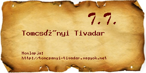 Tomcsányi Tivadar névjegykártya