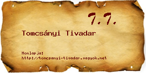 Tomcsányi Tivadar névjegykártya