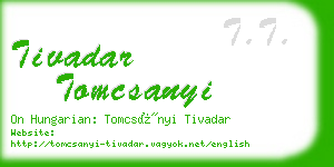 tivadar tomcsanyi business card